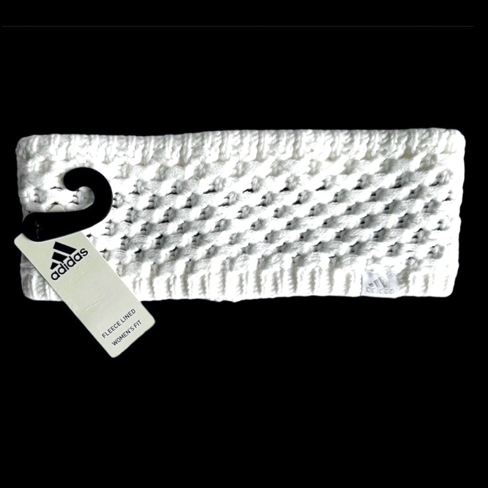 Adidas Knit Headband White With Fleece Lining NEW WITH TAGS